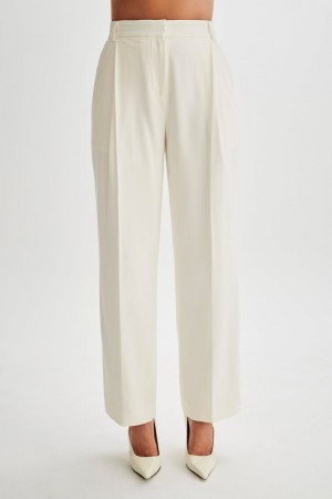 Women's Meshki Amelie Suiting Straight Leg Pants White Australia | Q8C-5340