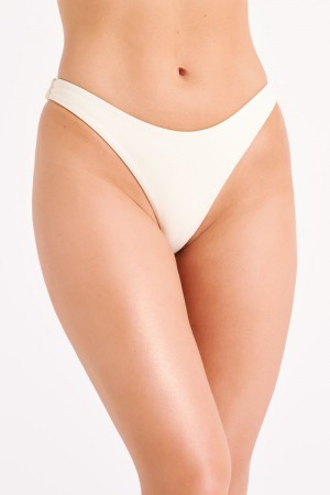 Women's Meshki Bambi Recycled Cheeky Cut Bikini Bottoms Bikinis White Australia | X3A-7511