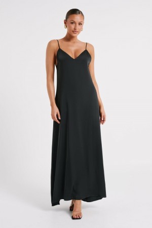 Women's Meshki Beatrice Flowy Maxi Dress Black Australia | K8Z-4723