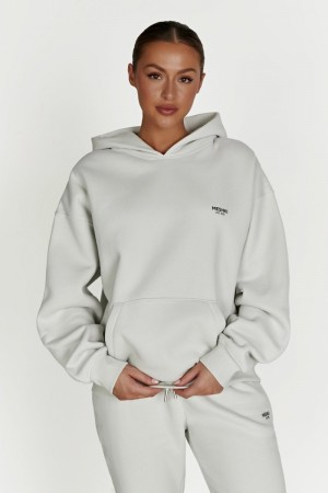 Women's Meshki Bernie Oversized Unisex Hoodie Grey Australia | N7W-6208