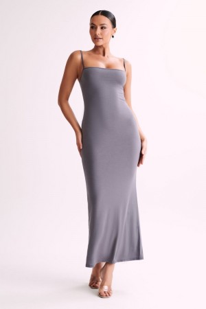 Women's Meshki Cassie Modal Fishtail Maxi Dress Grey Australia | J5U-6832