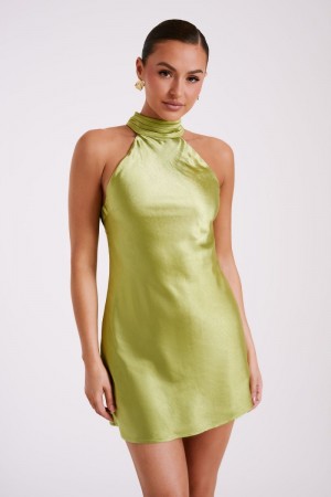 Women's Meshki Claire A Line Mini Dress Green Australia | L5U-8582