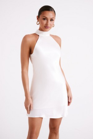 Women's Meshki Claire A Line Mini Dress White Australia | Q1E-8704