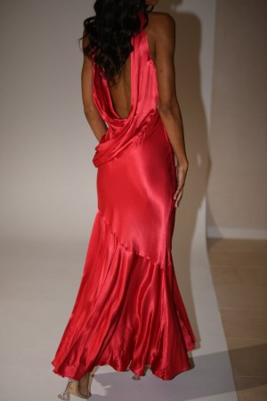 Women's Meshki Ellison Satin Cowl Gown Wedding Dress Red Australia | N1I-8198