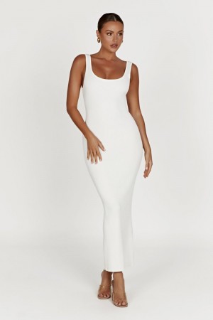 Women's Meshki Hadley Backless Knit Maxi Dress White Australia | A7D-7605