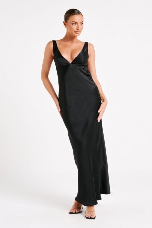 Women's Meshki Indy Open Back Maxi Dress Black Australia | H4Z-3218