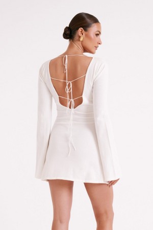 Women's Meshki Jayda Knit Mini Dress White Australia | W4A-1541