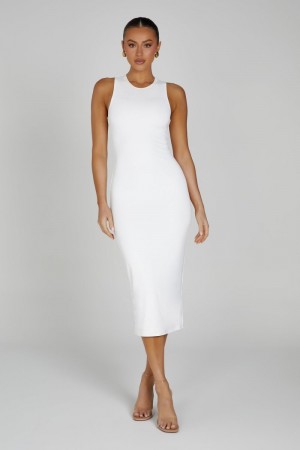 Women's Meshki Jill Sleeveless Tank Midi Dress White Australia | D7U-0608