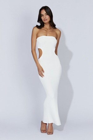 Women's Meshki Kori Knit Bandeau Maxi Dress White Australia | T0S-5201