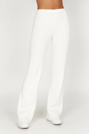 Women's Meshki Linnie Straight Leg Knit Pants White Australia | G2H-3797