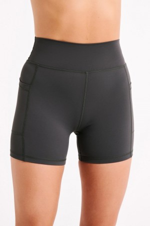 Women's Meshki Martina Bike Pocket Shorts Deep Grey Australia | S8S-0087