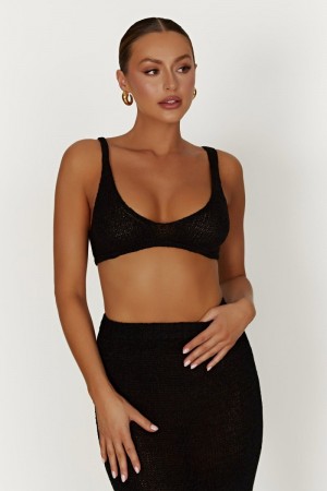 Women's Meshki Mary Knit Bralettes Black Australia | T6W-8109