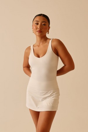 Women's Meshki Nadine Yoga Tops White Australia | C5U-8537