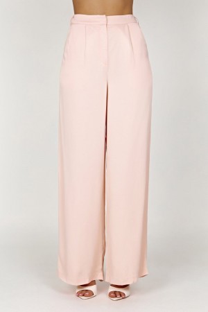 Women's Meshki Nour Satin Wide Leg Pants Pink Australia | A0U-3021