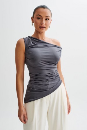 Women's Meshki Prianyka Slinky Sleeveless Tops Deep Grey Australia | N5Y-1748