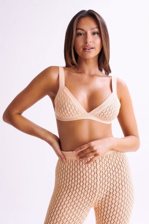 Women's Meshki Rosana Crochet Bralettes Pink Australia | O9C-5966