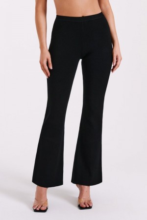 Women's Meshki Rosetta Flare Knit Pants Black Australia | H8T-9546