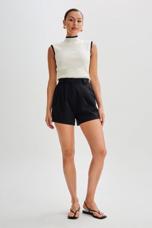 Women's Meshki Sigourney Suiting Shorts Black Australia | P1M-4284