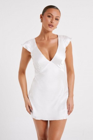 Women's Meshki Tessa Mini Dress White Australia | G7I-5623