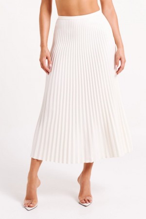 Women's Meshki Twyla Pleated Suiting Maxi Skirts White Australia | G1C-7088