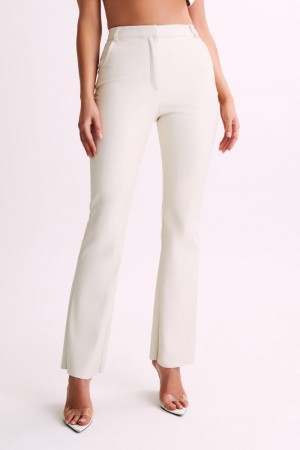 Women's Meshki Tyra Straight Leg Faux Leather Pants White Australia | G1X-9358