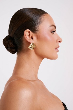 Women's Meshki Willa Draped Earrings Gold Australia | Q3A-3481