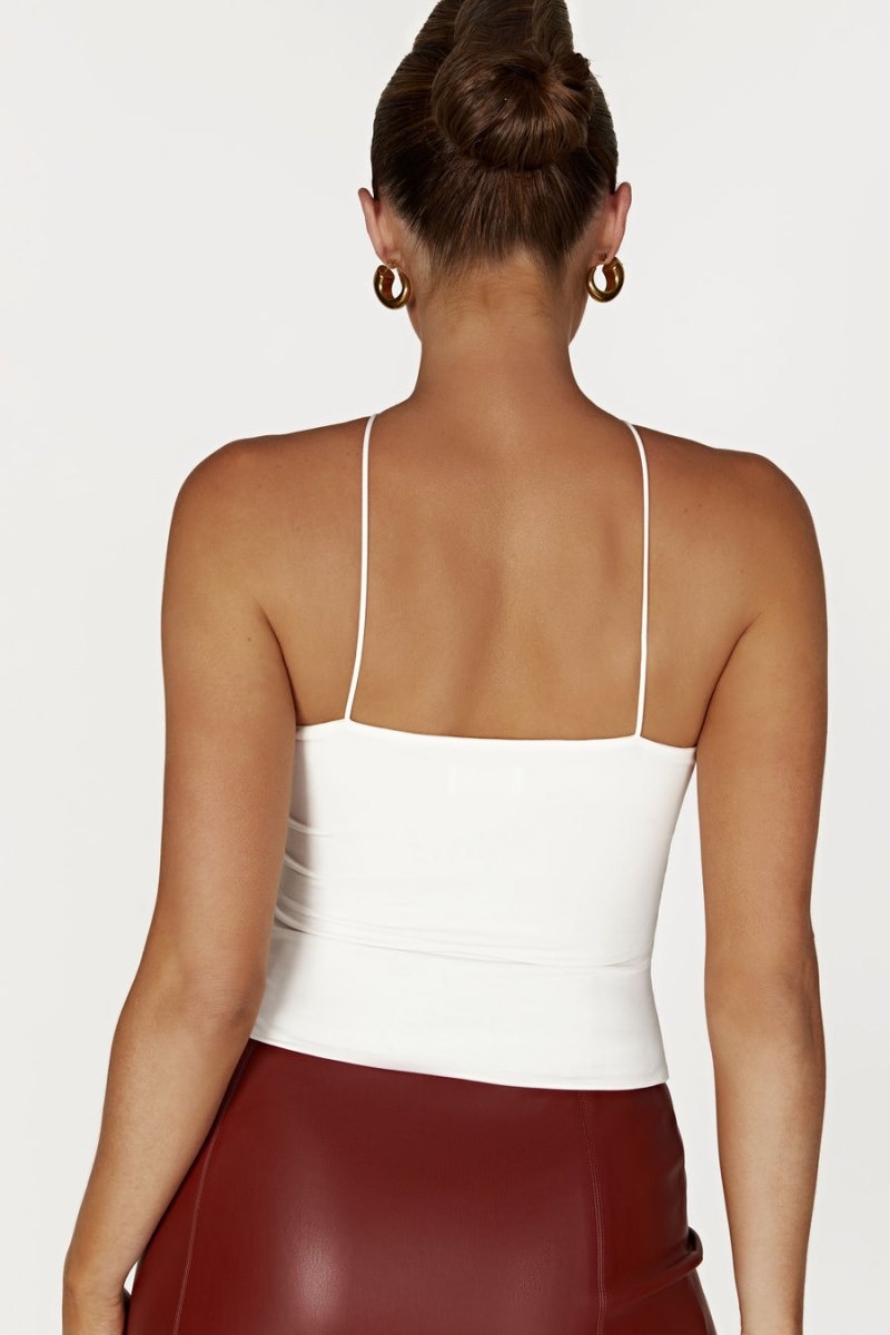 Women's Meshki Adeline Rose Halter Tops White Australia | M3I-3180