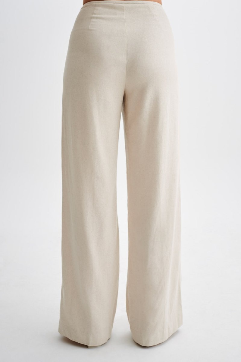 Women's Meshki Adrina Straight Leg Linen Pants White Australia | Q8X-9697