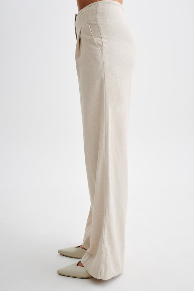 Women's Meshki Adrina Straight Leg Linen Pants White Australia | Q8X-9697