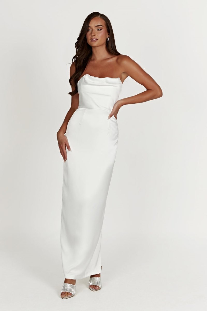 Women's Meshki Alanis Strapless Maxi Dress White Australia | O0X-4201