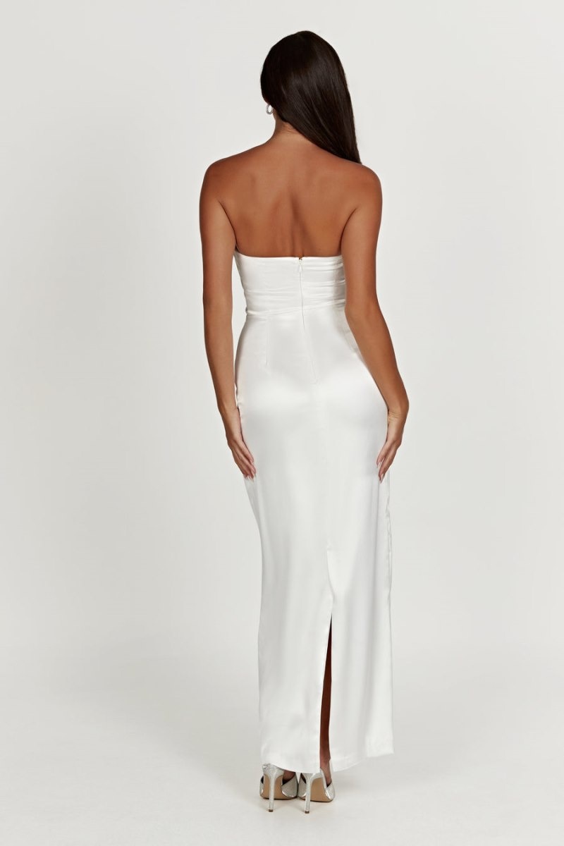 Women's Meshki Alanis Strapless Maxi Dress White Australia | O0X-4201