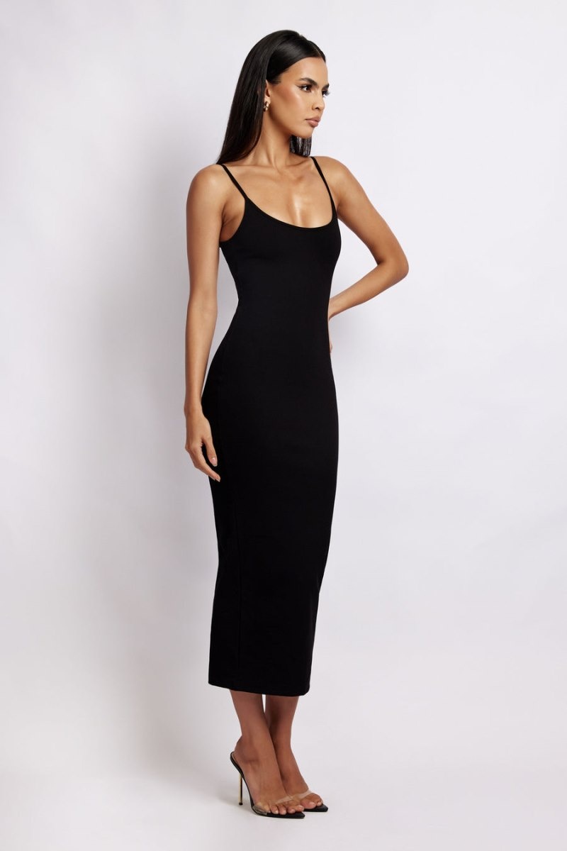 Women's Meshki Alexis Ribbed Cami Midi Dress Black Australia | D6L-9202