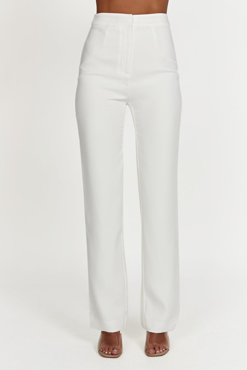 Women's Meshki Allanah Straight Leg Pants White Australia | O1U-1620