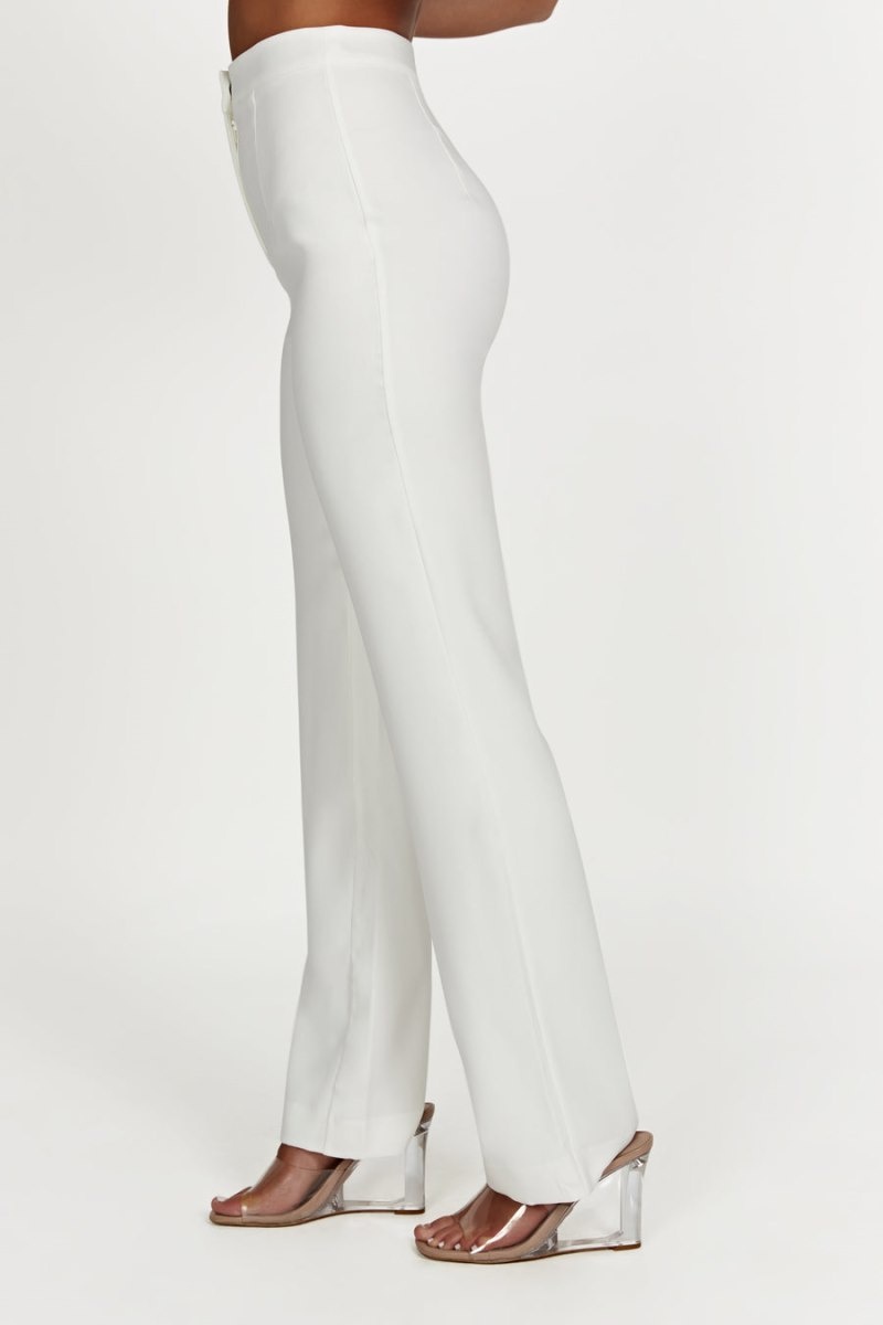 Women's Meshki Allanah Straight Leg Pants White Australia | O1U-1620