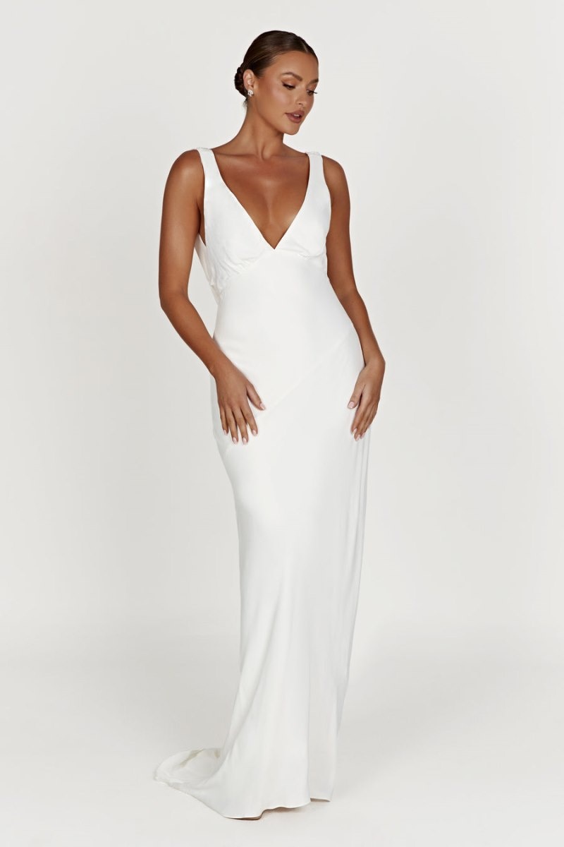 Women's Meshki Amanza Dress Cowl Back Maxi Dress White Australia | I9H-5551