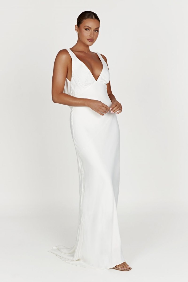 Women's Meshki Amanza Dress Cowl Back Maxi Dress White Australia | I9H-5551