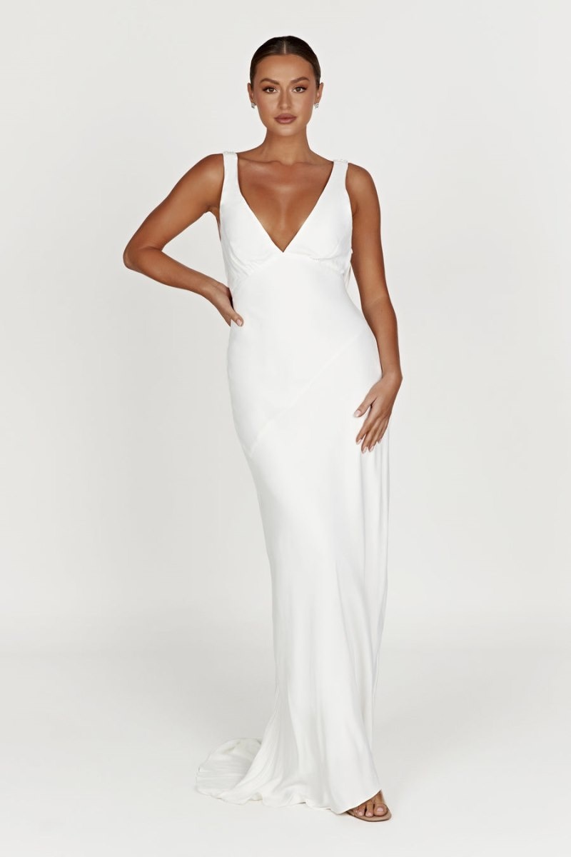 Women's Meshki Amanza Dress Cowl Back Maxi Dress White Australia | I9H-5551