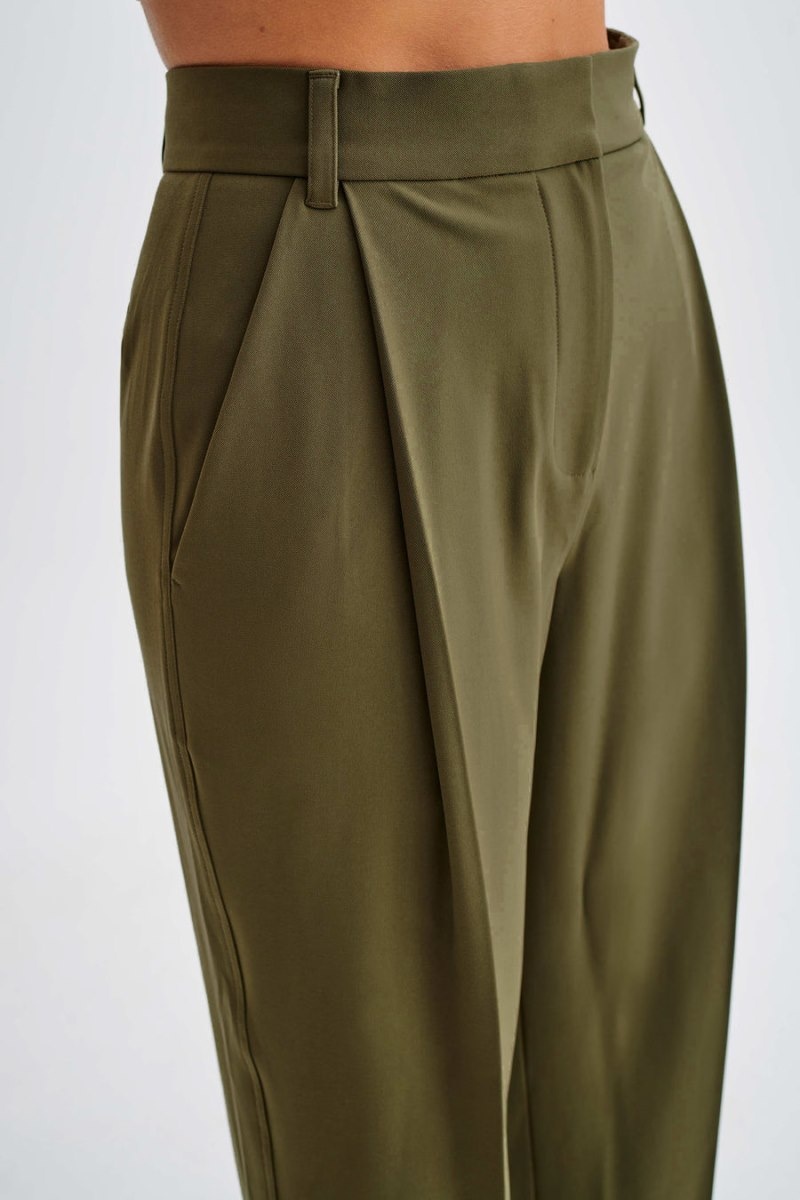 Women's Meshki Amelie Suiting Straight Leg Pants Olive Australia | Q1G-9177