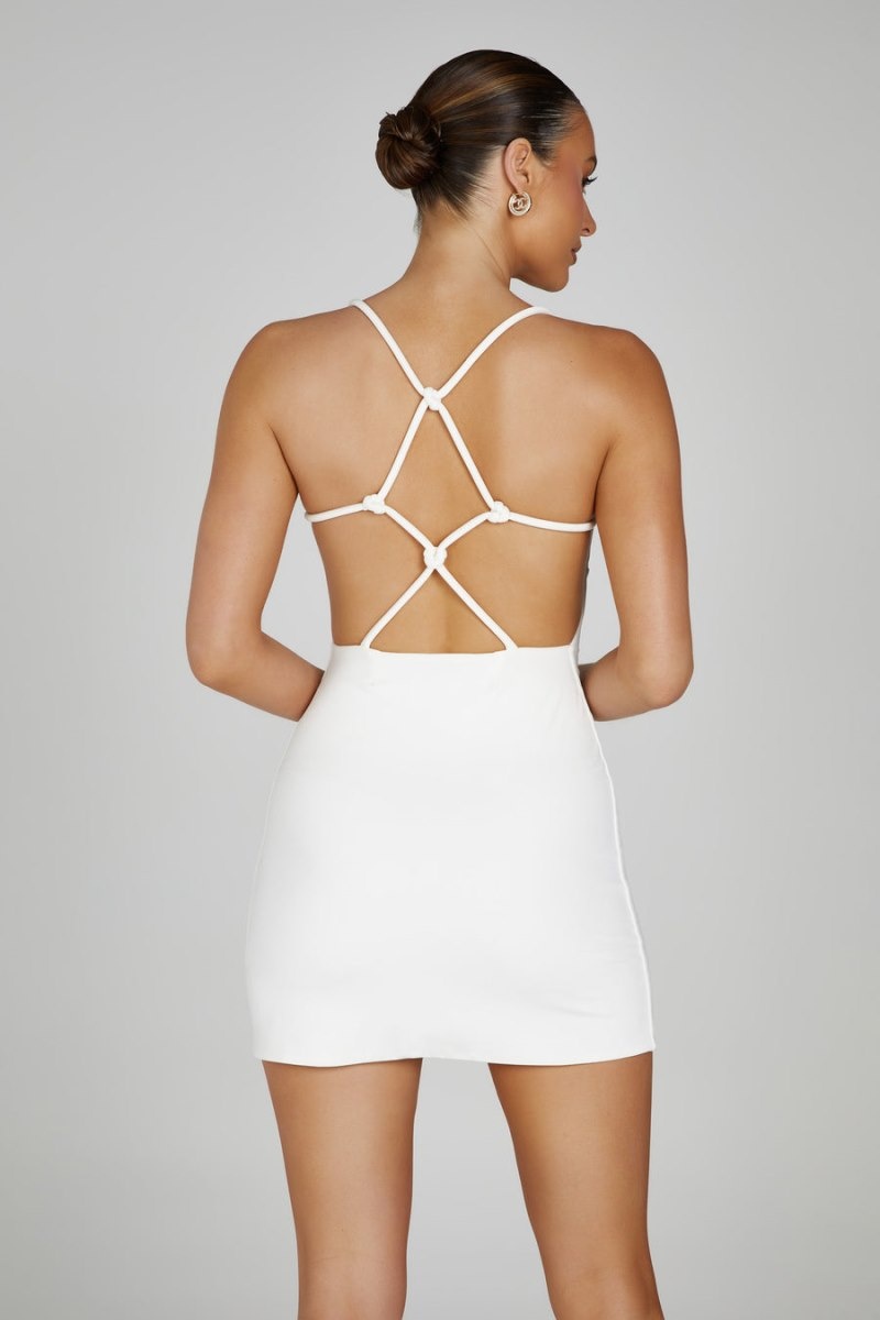 Women's Meshki Amirah Slinky Backless Mini Dress White Australia | V9G-7944