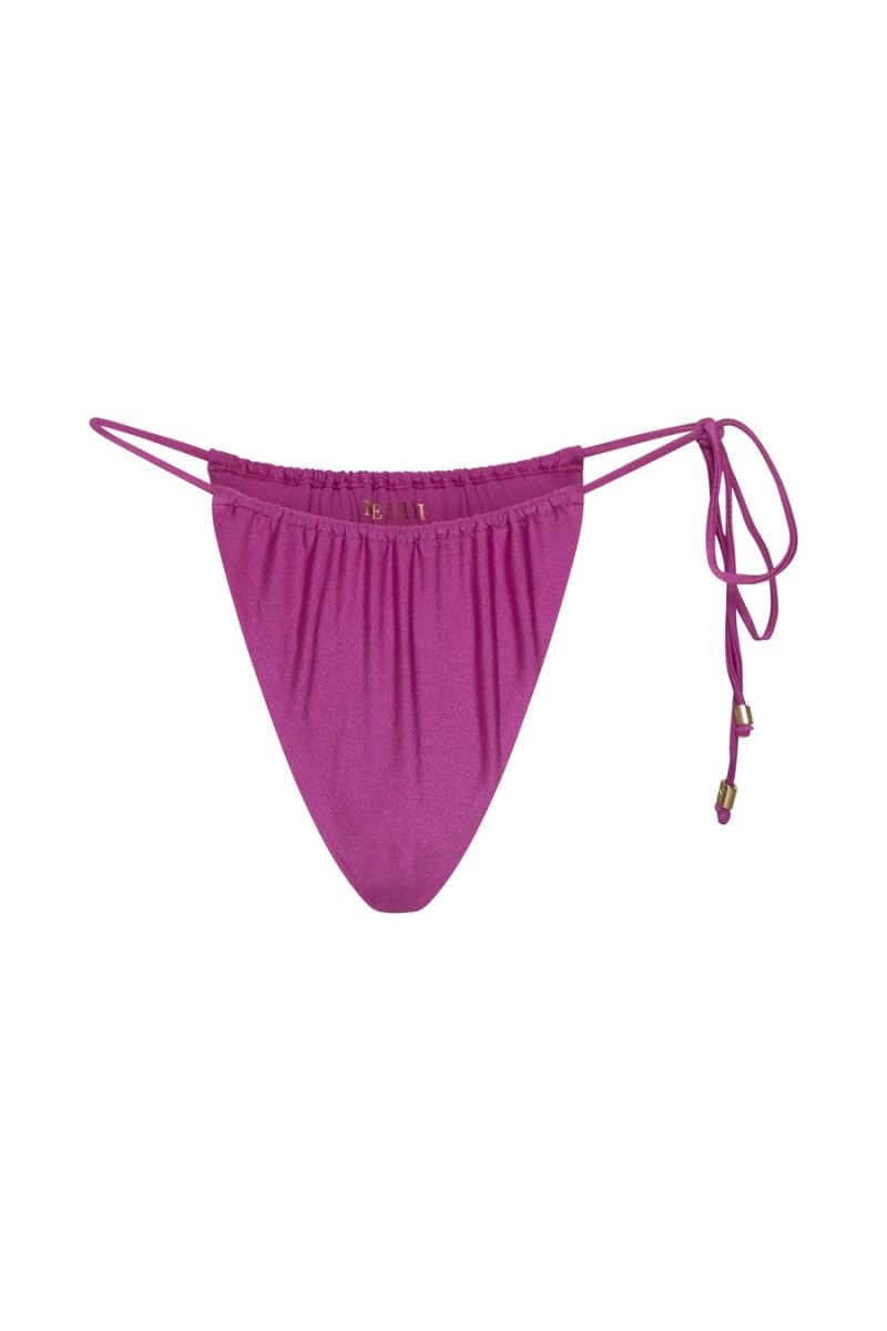 Women's Meshki Andie Ruched String Side Bikini Brief Bikinis Purple Australia | V5M-0802