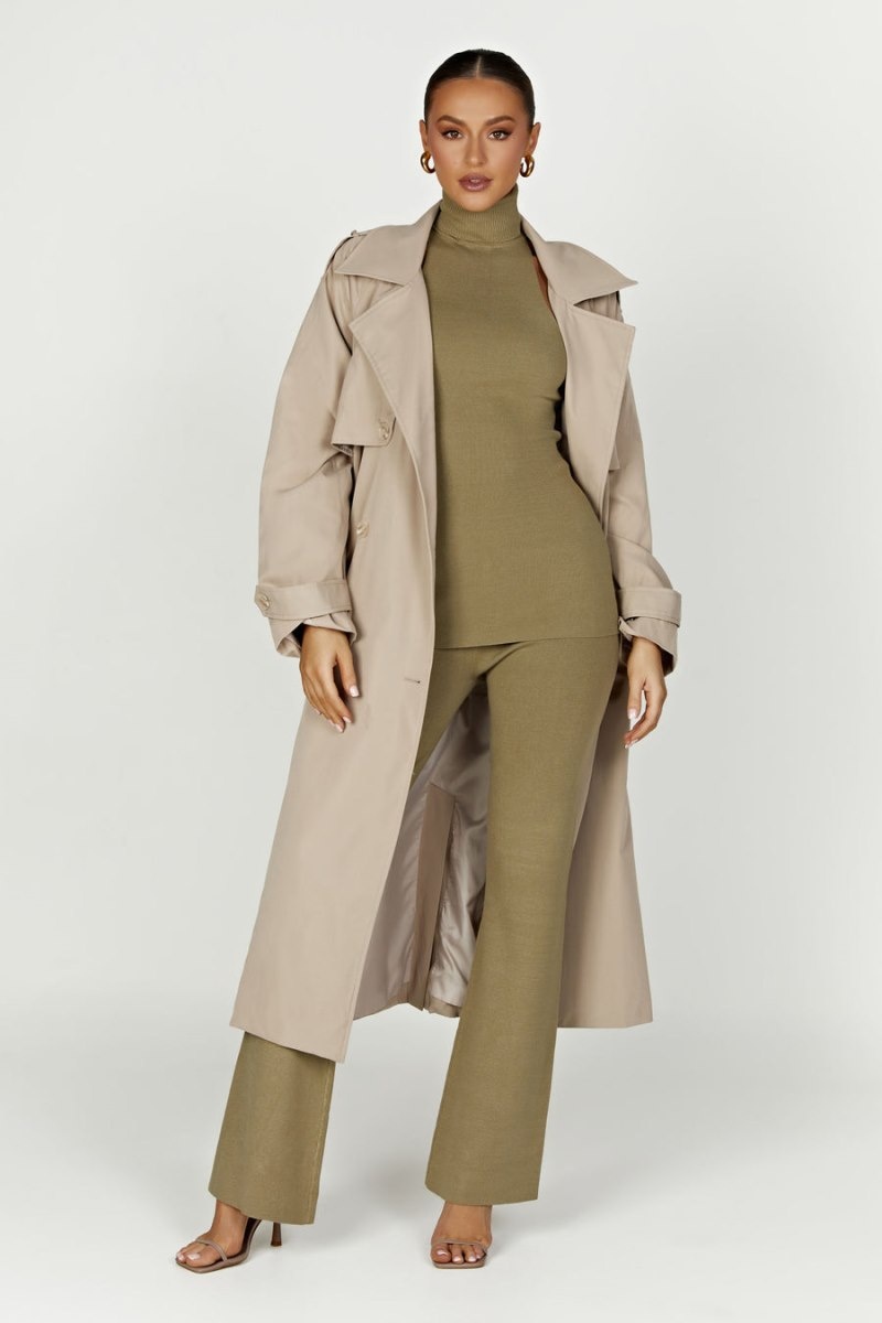 Women's Meshki Andreas Oversized Trench Coat Beige Australia | U6P-7185