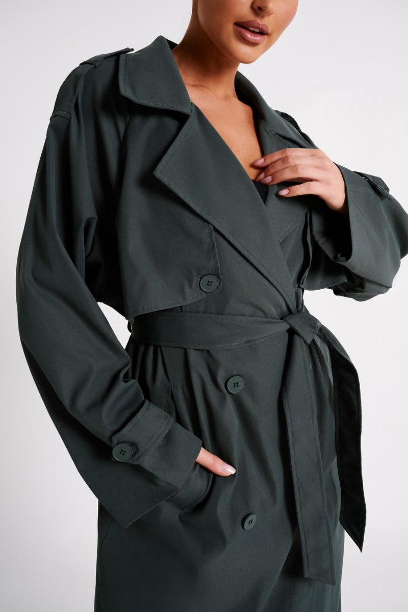 Women's Meshki Andreas Oversized Trench Coat Deep Grey Australia | D1Q-2516