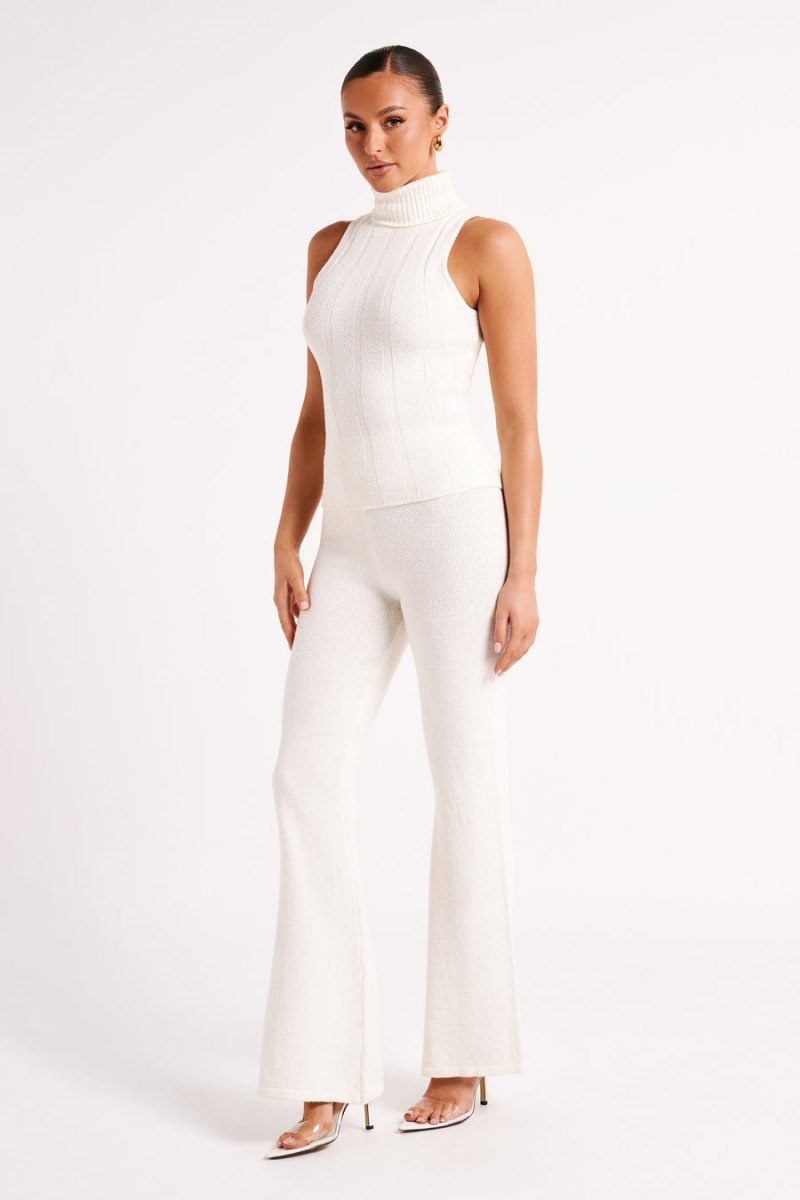 Women's Meshki Angelina Ribbed Turtleneck Jumper White Australia | V5B-8986