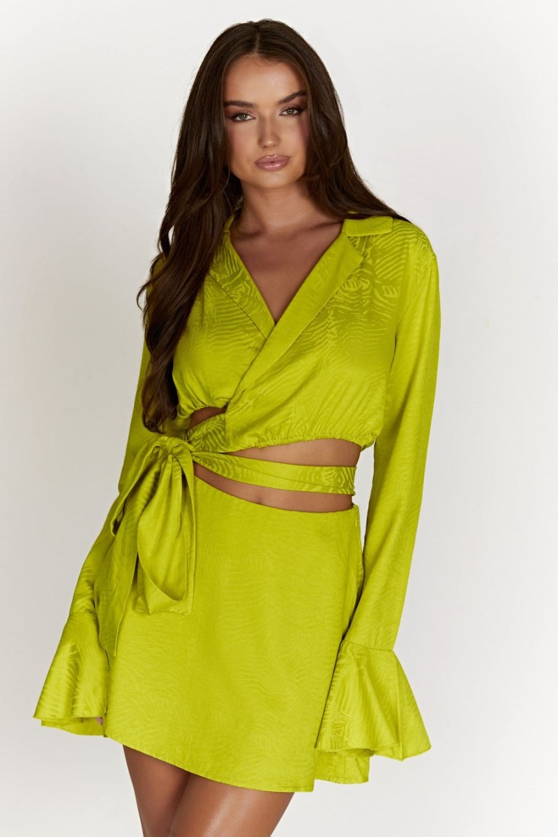 Women's Meshki Annalise Wrap Tops Yellow Australia | U1W-3097