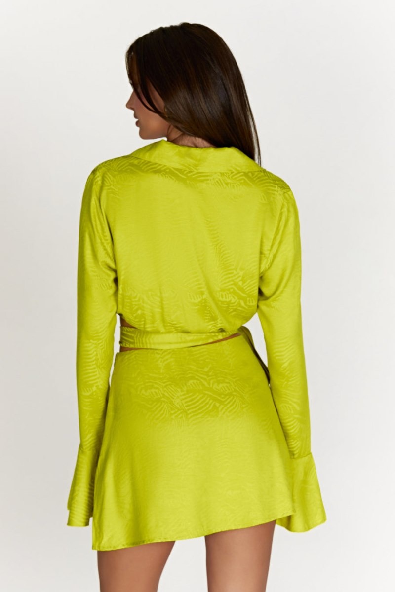 Women's Meshki Annalise Wrap Tops Yellow Australia | U1W-3097