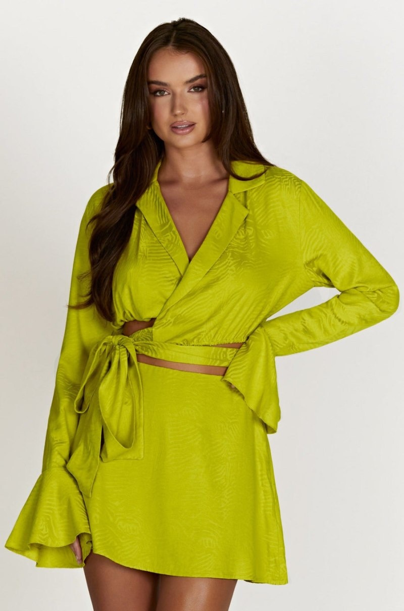 Women's Meshki Annalise Wrap Tops Yellow Australia | U1W-3097