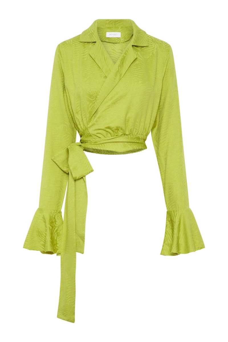 Women's Meshki Annalise Wrap Tops Yellow Australia | U1W-3097