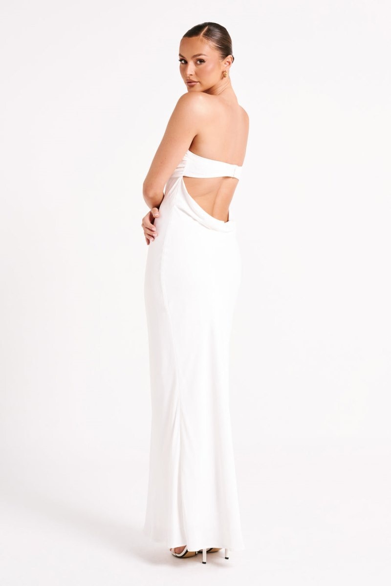 Women's Meshki Antonella Strapless Keyhole Maxi Dress White Australia | W4C-8583