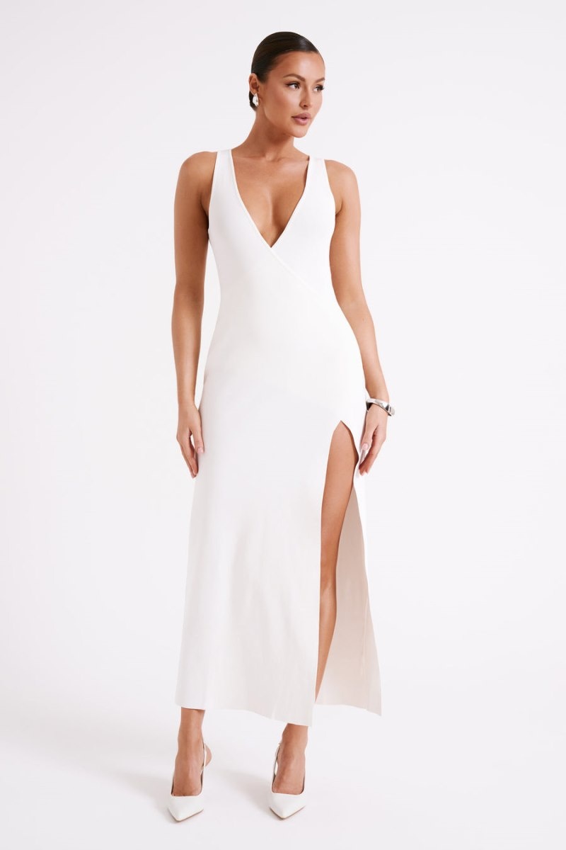 Women's Meshki Araminta Knit Maxi Dress White Australia | U8K-9061