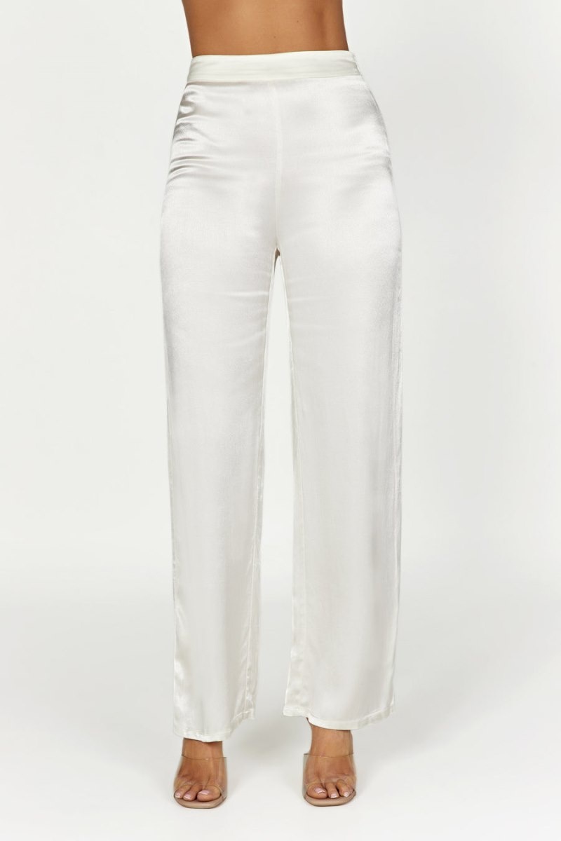 Women's Meshki Aspyn Satin Pants White Australia | H8T-2522